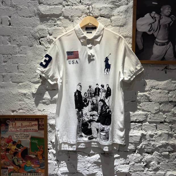 폴로 빅포니 USA 성조기 커스텀 카라 반팔티셔츠