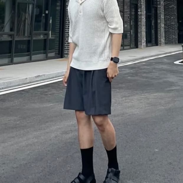 [1] 르마드 버뮤다 하프 버클 팬츠 차콜