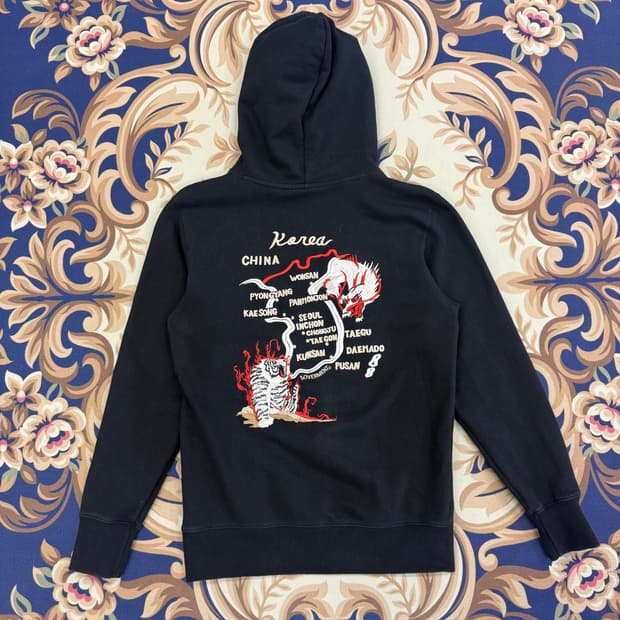 (M)소버먼트 soverment 자수 후드티셔츠(블랙)