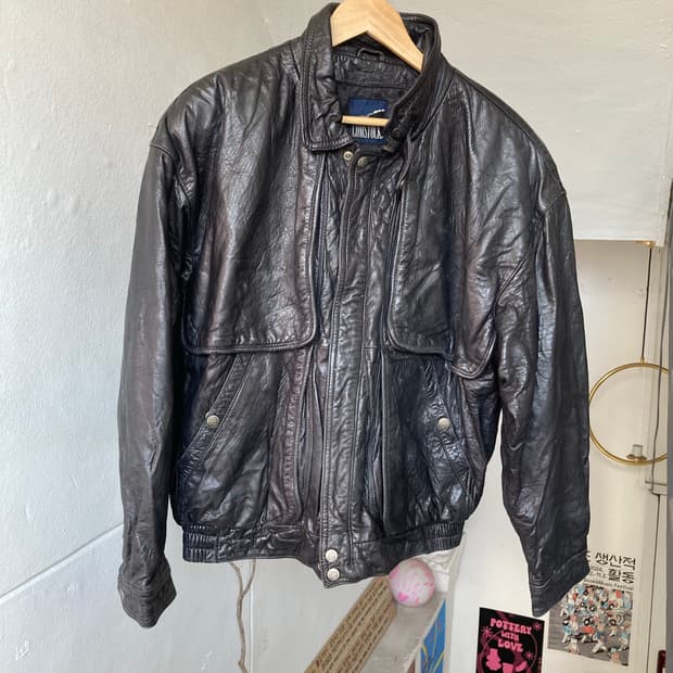 빈티지 리얼레더 포켓 자켓