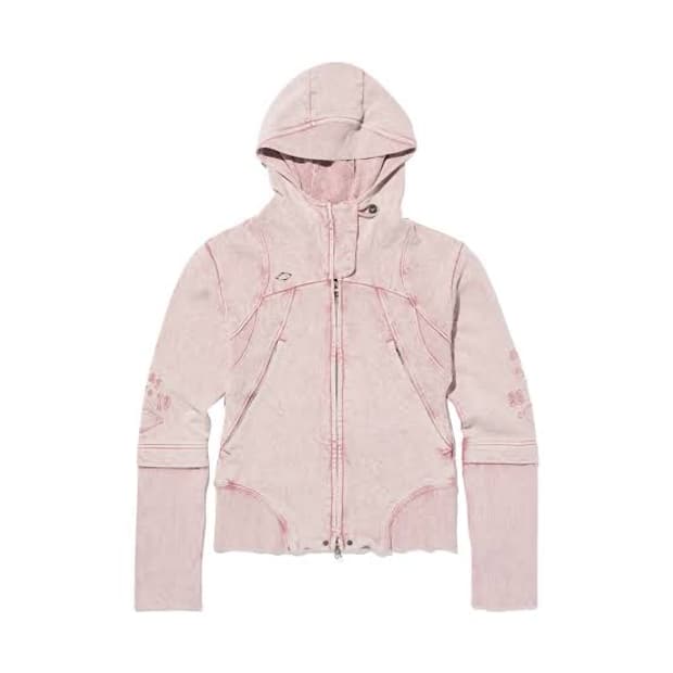 Mischief Cut Off Hoodie 미스치프 후드집업 핑크 L