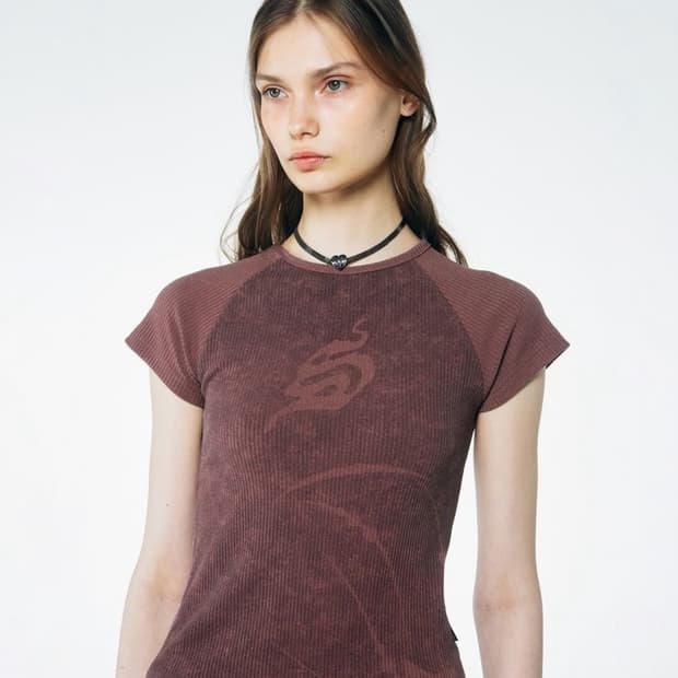 스컬프터 Brushed Crop Top Berry