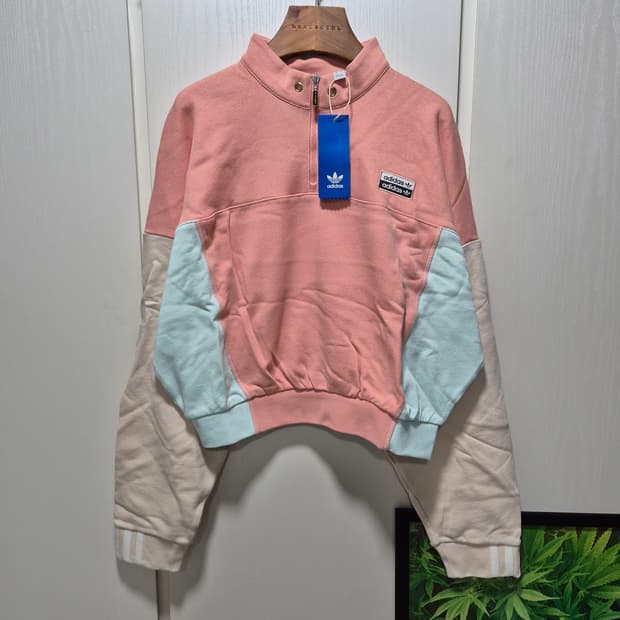 (세일)(새상품)아디다스 컬러블록 하프넥 맨투맨