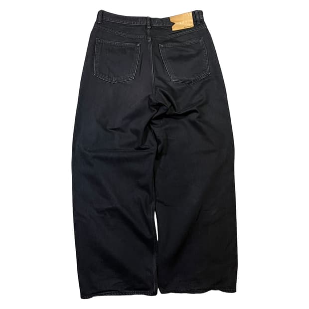 브라운야드 블랙 와이드 데님 팬츠