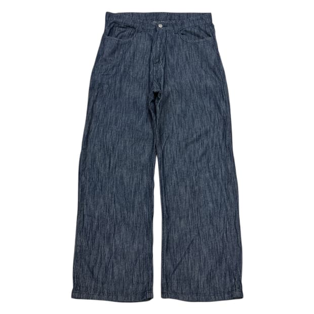 COOR 쿠어 크링클 와이드 데님팬츠 바지 L