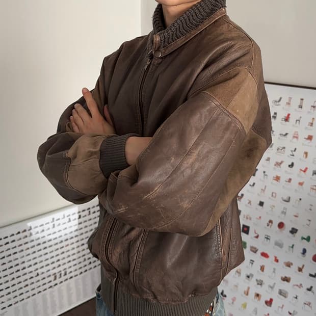 Hill Crest 니트리브 레더 봄버