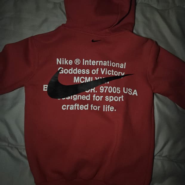 나이키 레드 후드집업