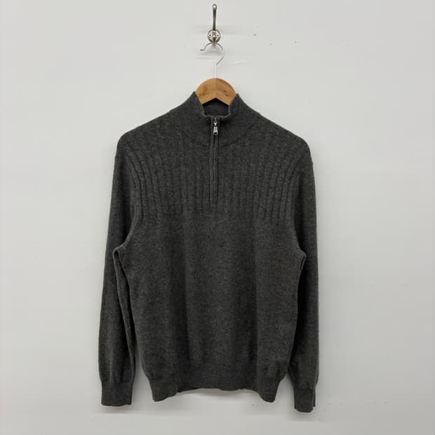 캐시미어 하프집업 니트 스웨터 그레이 L