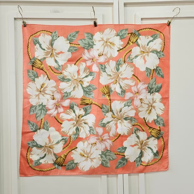 셀린느 오렌지 플라워 손수건