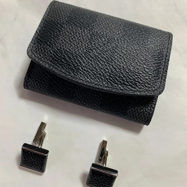 LOUIS VUITTON 루이비통 다미에 패턴 케이스/스틸-커프스링크