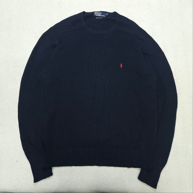 폴로 랄프 로렌 코튼 니트 105 네이비