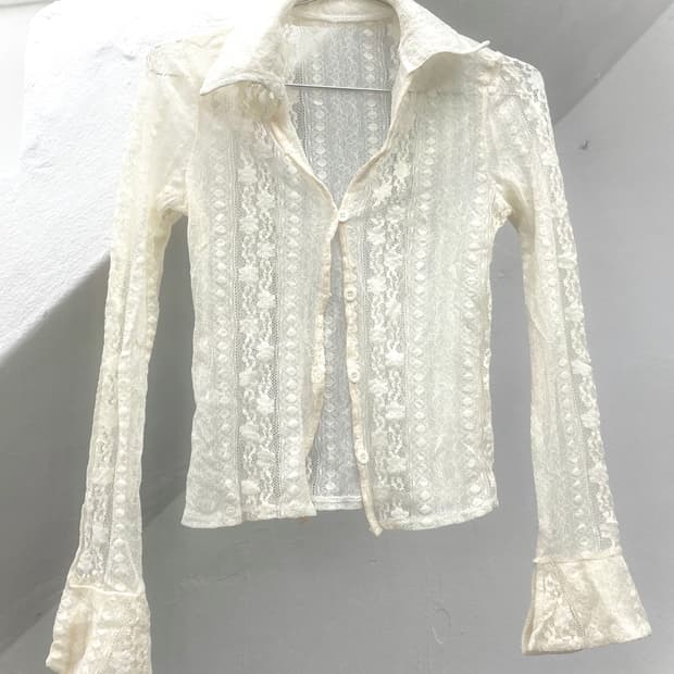 Ivory crochet blouse