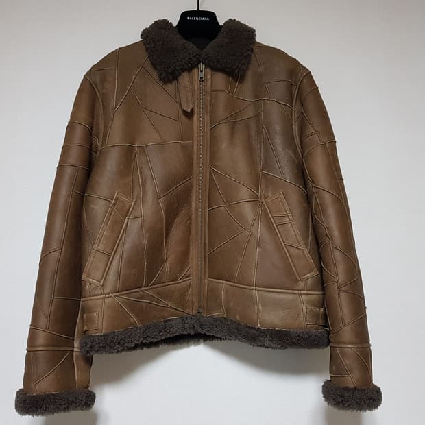 슈프림 패치워크 셰어링 B-3 레더 무스탕 자켓 18FW