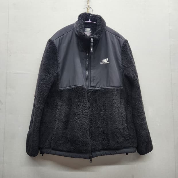 뉴발란스 로고 후리스 투웨이 스트링 집업 L