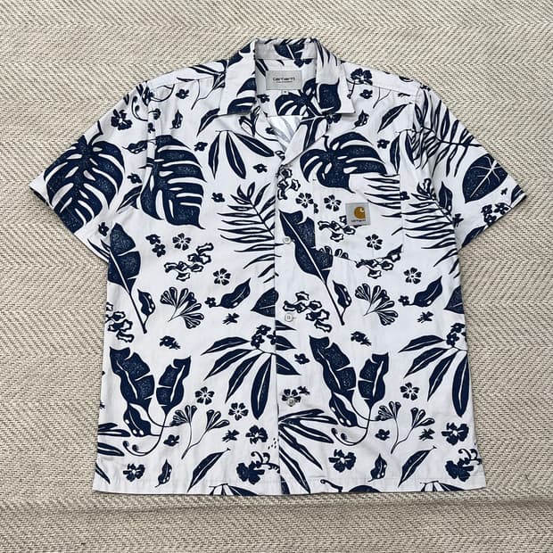 칼하트 패턴 반팔셔츠 r3415