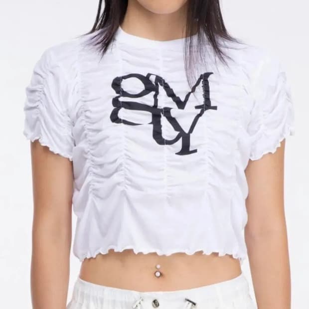 김미더영 셔링 반팔