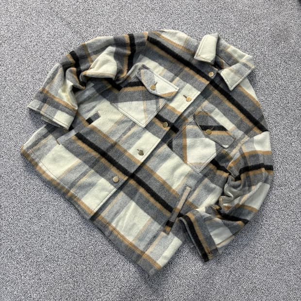 S 자라 남성 체크 셔츠 자켓 0325J