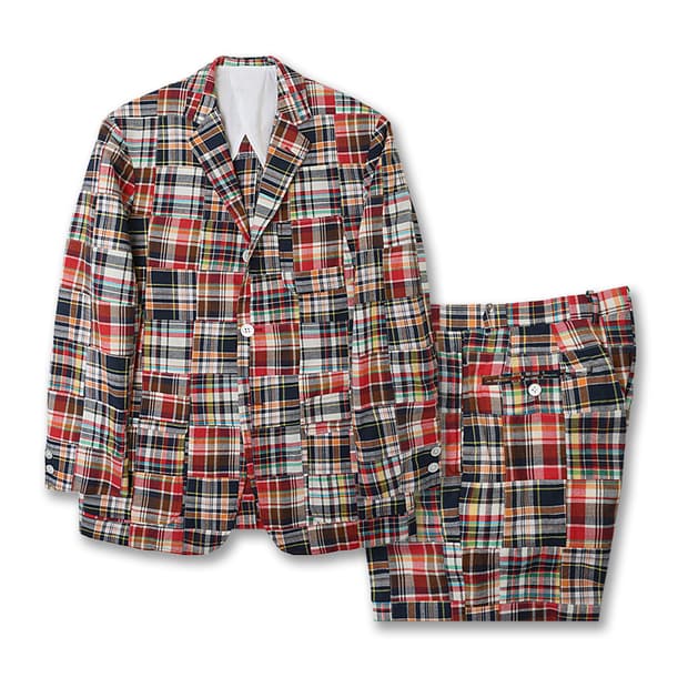 빔즈 플러스 [Beams +] 패치워크 마드라스 체크 수트 셋업