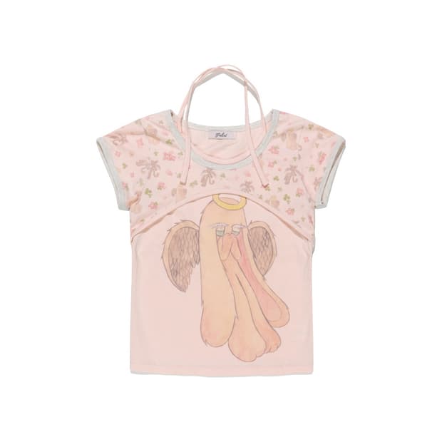 페르트 Halter Neck Bolero Print T shirt