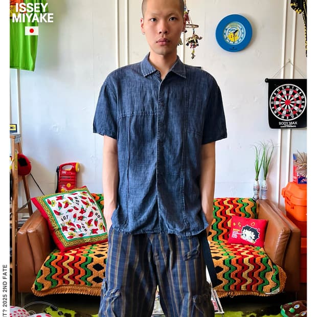 80-90s Issey Miyake HAI 1/2 Denim Shirt