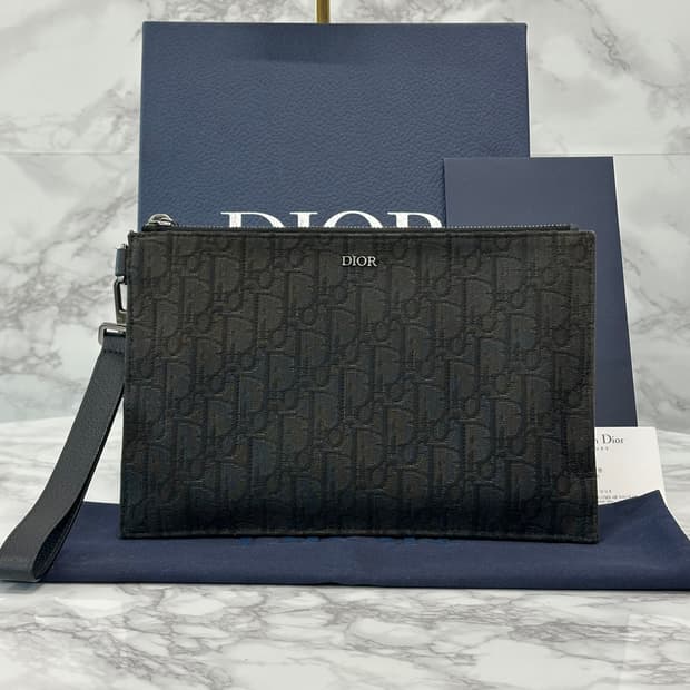 [정품] 디올 A5 오블리크 클러치백 블랙