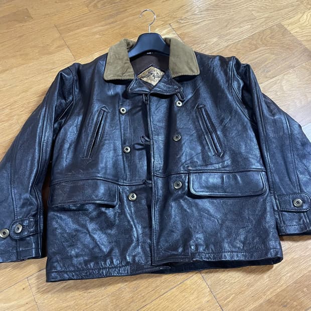 일본 빈티지 가죽 자켓 피코트 100정도 사이즈