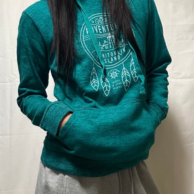 빈티지 프린팅 기모 후드티