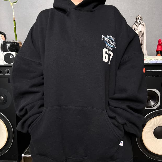 러셀애슬레틱 블랙 후드티