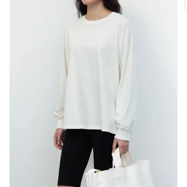 네세서리 긴팔 티셔츠 cotton long sleeve 화이트 white