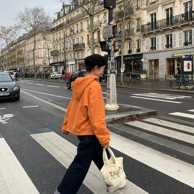 리넨느 weldon 2way hoodie zip-up orange