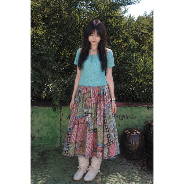 알록달록 수채화 치마