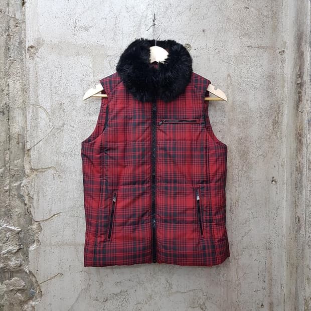 로렌 랄프로렌 체크 패딩 베스트 S사이즈 