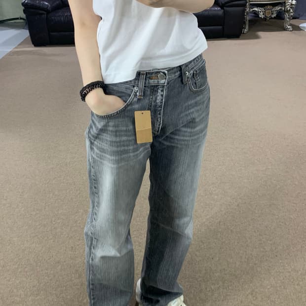 폴로랄프로렌 폴로진스 그레이 워싱데님 스트레이트진 일자핏청바지 남녀공용