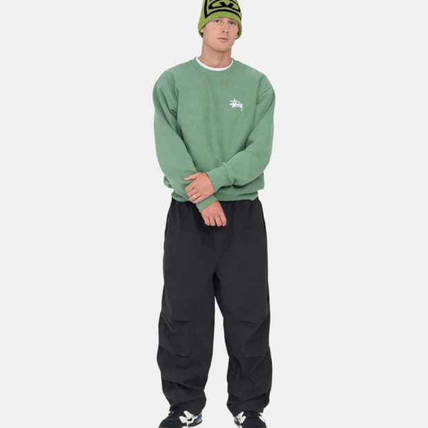 스투시 나이코 오버 트라우저 워시드 블랙