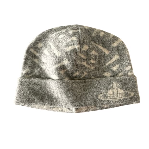 비비안웨스트우드 orb로고 그레이 비니 모자