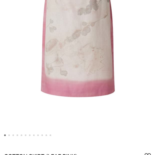 Teak cotton skirt leaf pink 0사이즈