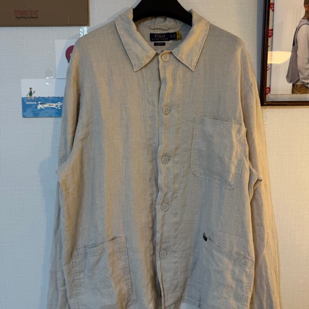 [XL]폴로 랄프로렌 린넨 오버셔츠 자켓