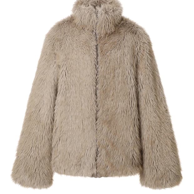 새상품/ 쓰리타임즈 브라우니 집업 퍼 자켓