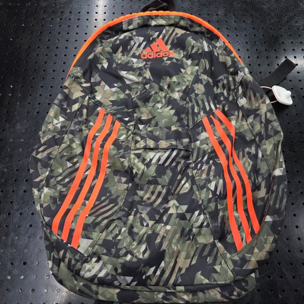 Adidas 아디다스 네온주황 빅지퍼 백팩