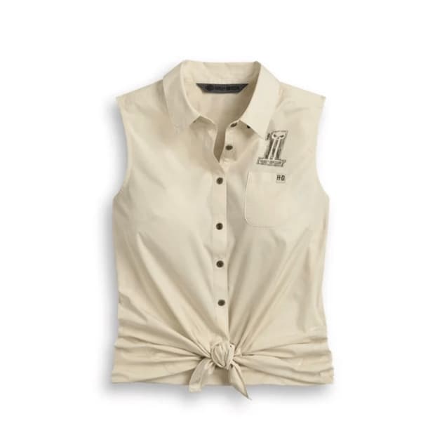 Harley Davidson Skull Tie-front shirt