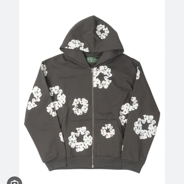 데님 티어스 라인스톤 잼스톤 스터드 후드 집업 빈티지 블랙 XL