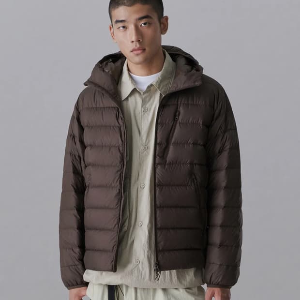 [2XL] 무신사스탠다드 시티 레저 후디드 라이트 다운 자켓 브라운