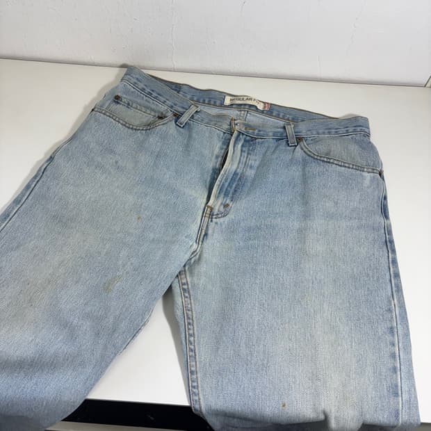 XXL 36 리바이스505 레귤러핏 워시드 연청데님팬츠