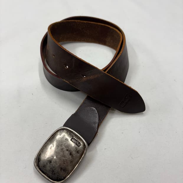 리바이스 웨스턴 빈티지 크롬 메탈 버클 벨트