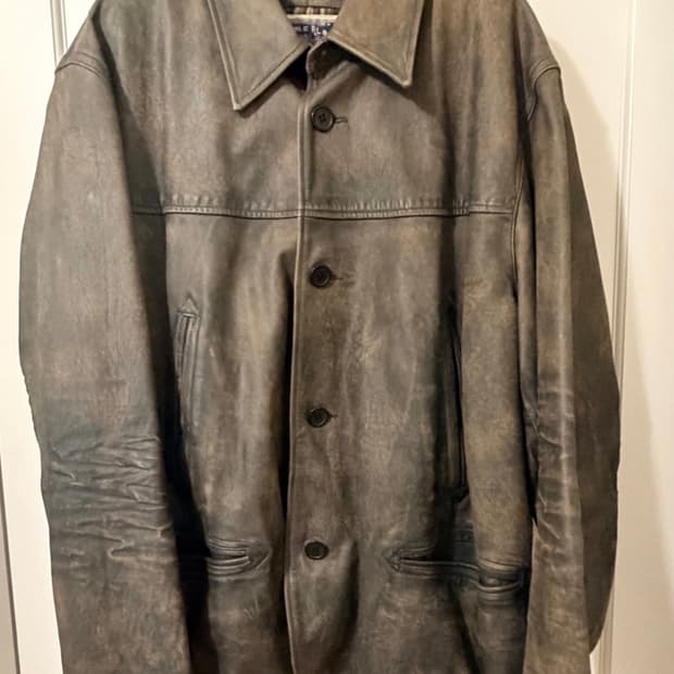 Rrl 인디코레더카코트 xxl