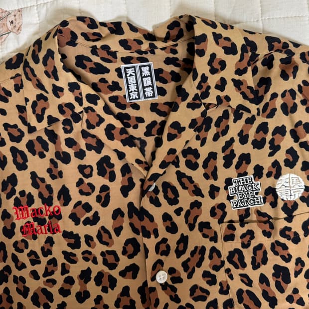 [M] 와코마리아x블랙아이패치 레오파드 롱슬리브 셔츠