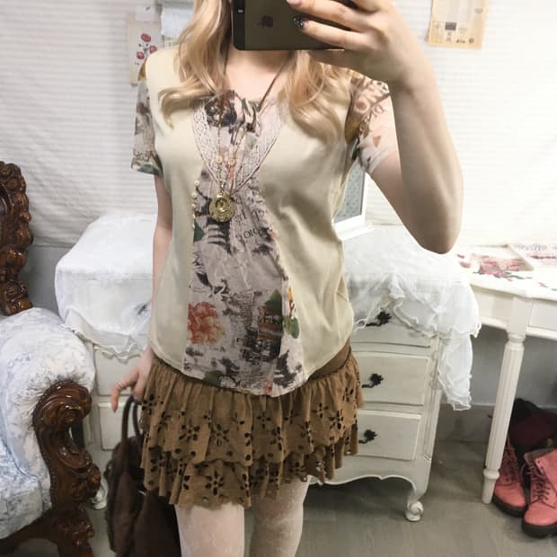 빈티지 보헤미안 아카이브 핀턱 블라우스