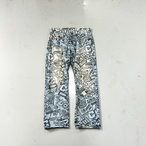 CO&LU 풀프린팅 데님 팬츠 