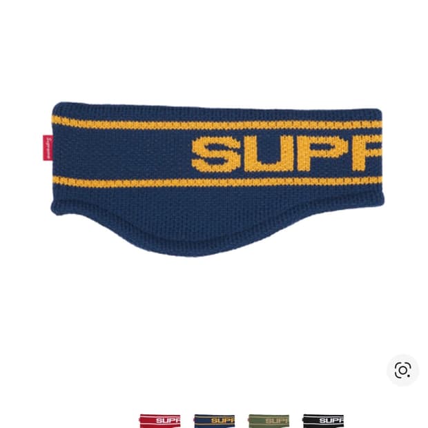 슈프림 콘트라스트 로고 헤드밴드 네이비 25FW