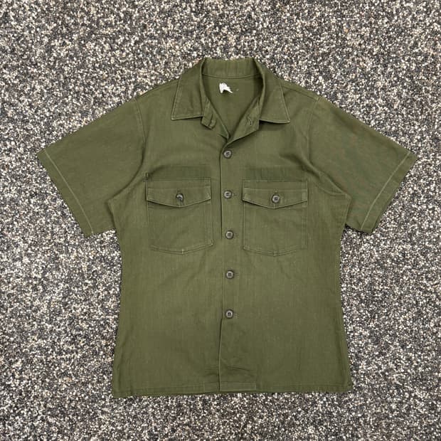 70s US Army 미군 OG-507 유틸리티 셔츠 (L)   